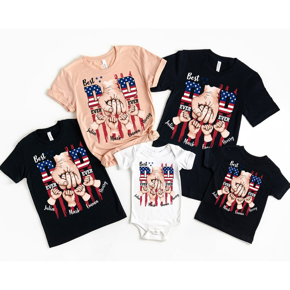 Custom Fathers Shirt, Personalized Gifts for Dad, Fathers Day Gifts, Patriotic Graphic Tees, Matching Dad and Kids Shirts, American Flag Tee - 7.jpg