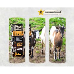 support your local farmer 20 oz skinny tumbler dwarf goats sublimation design digital download png instant digital, goa