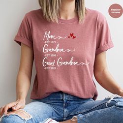 custom mom t-shirt, mothers day gift, grandma gifts, mothers day shirt, personalized gifts, great grandma gift, matching