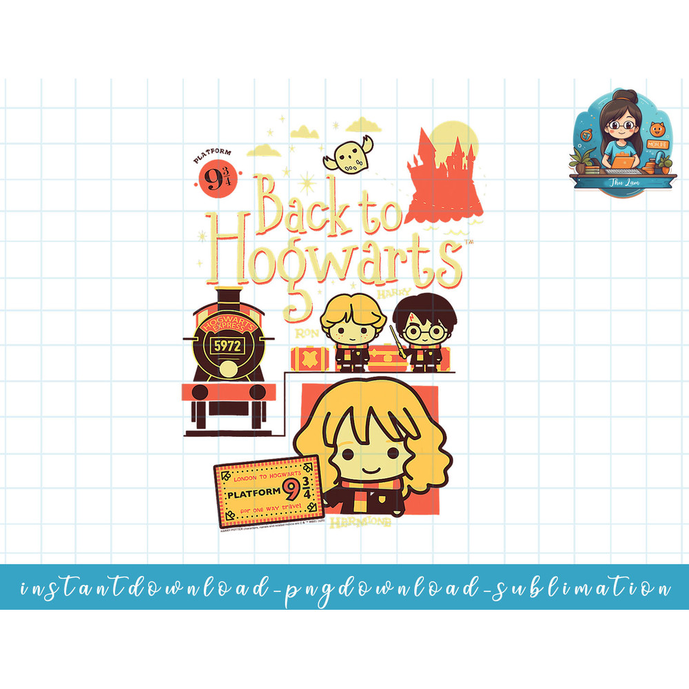 Harry Potter Back to Hogwarts Platform 9 34 Chibis png, sublimate, digital download.jpg