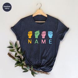 custom name shirt, custom sign shirt, custom asl shirt, custom tshirt, asl custom text shirt, language gift, asl shirt,