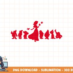 disney snow white and the seven dwarfs red silhouette png, sublimation, digital print