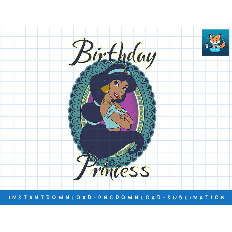 Disney Aladdin Jasmine Birthday Princess png, sublimate, digital print.jpg
