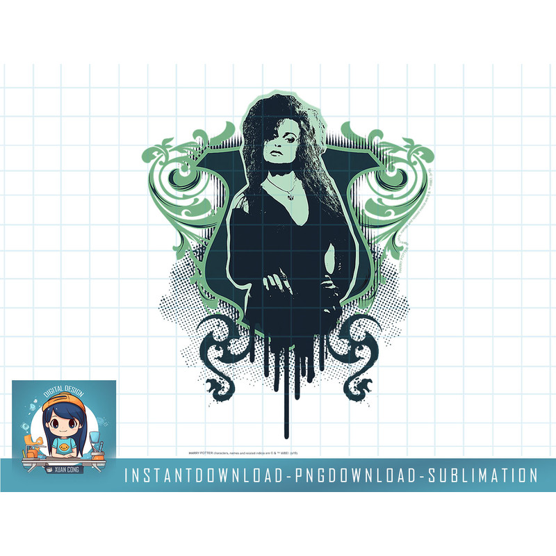 Harry Potter Bellatrix Lestrange Dripping Portrait png, sublimate, digital download.jpg