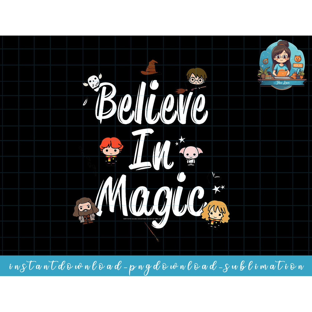 Harry Potter Believe In Magic Cute Cartoon Text png, sublimate, digital download.jpg