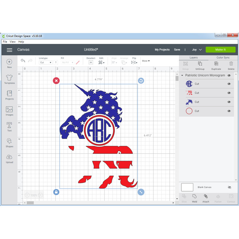 Patriotic Unicorn Monogram 6.png