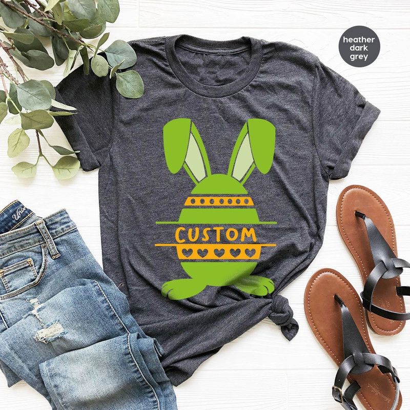 Customized Kids Easter Tees, Custom Easter Shirts, Personalized Easter Gift, Easter Egg Sweatshirt, Matching Family Tees, Easter Bunny Shirt - 1.jpg