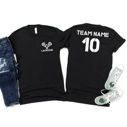 customized lacrosse shirt, matching team shirts, lacrosse senior gift, personalized lacrosse gift, lacrosse player outfi