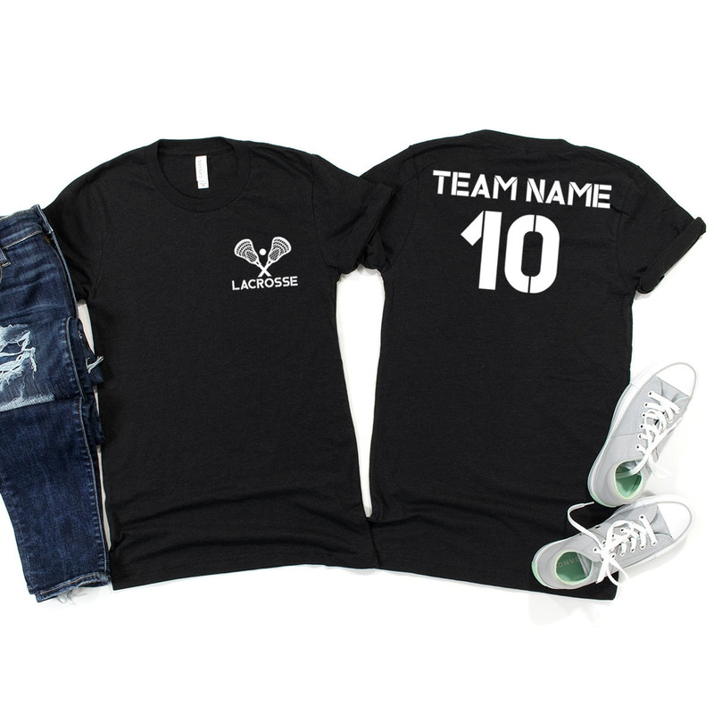 Customized Lacrosse Shirt, Matching Team Shirts, Lacrosse Senior Gift, Personalized Lacrosse Gift, Lacrosse Player Outfit, Custom Number Tee - 1.jpg