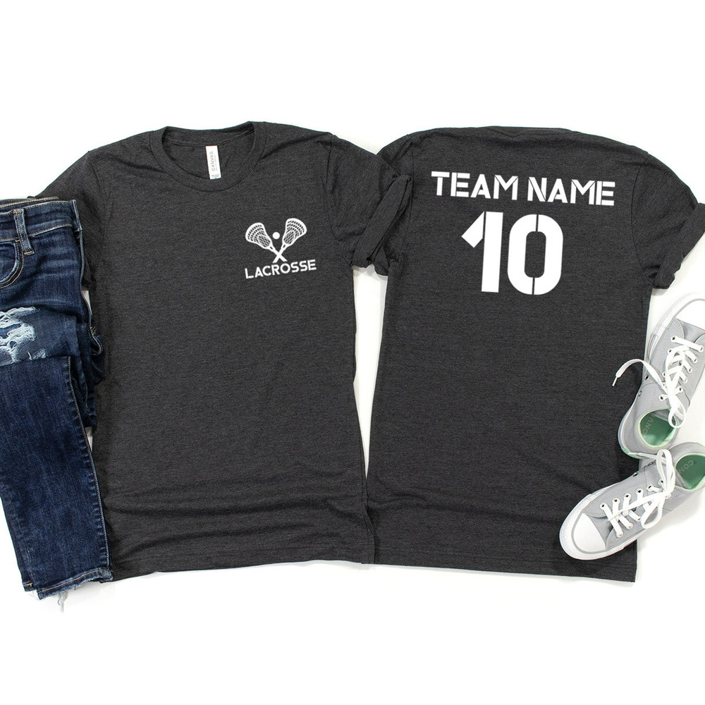 Customized Lacrosse Shirt, Matching Team Shirts, Lacrosse Senior Gift, Personalized Lacrosse Gift, Lacrosse Player Outfit, Custom Number Tee - 3.jpg