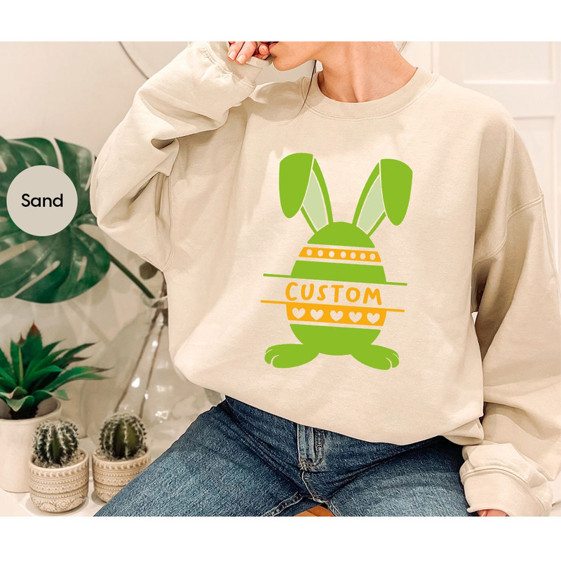 Customized Kids Easter Tees, Custom Easter Shirts, Personalized Easter Gift, Easter Egg Sweatshirt, Matching Family Tees, Easter Bunny Shirt - 7.jpg