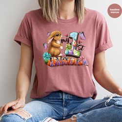 cute easter bunny t-shirt, kids easter day shirt, easter eggs crewneck sweatshirt, easter gifts, graphic tees, gifts for