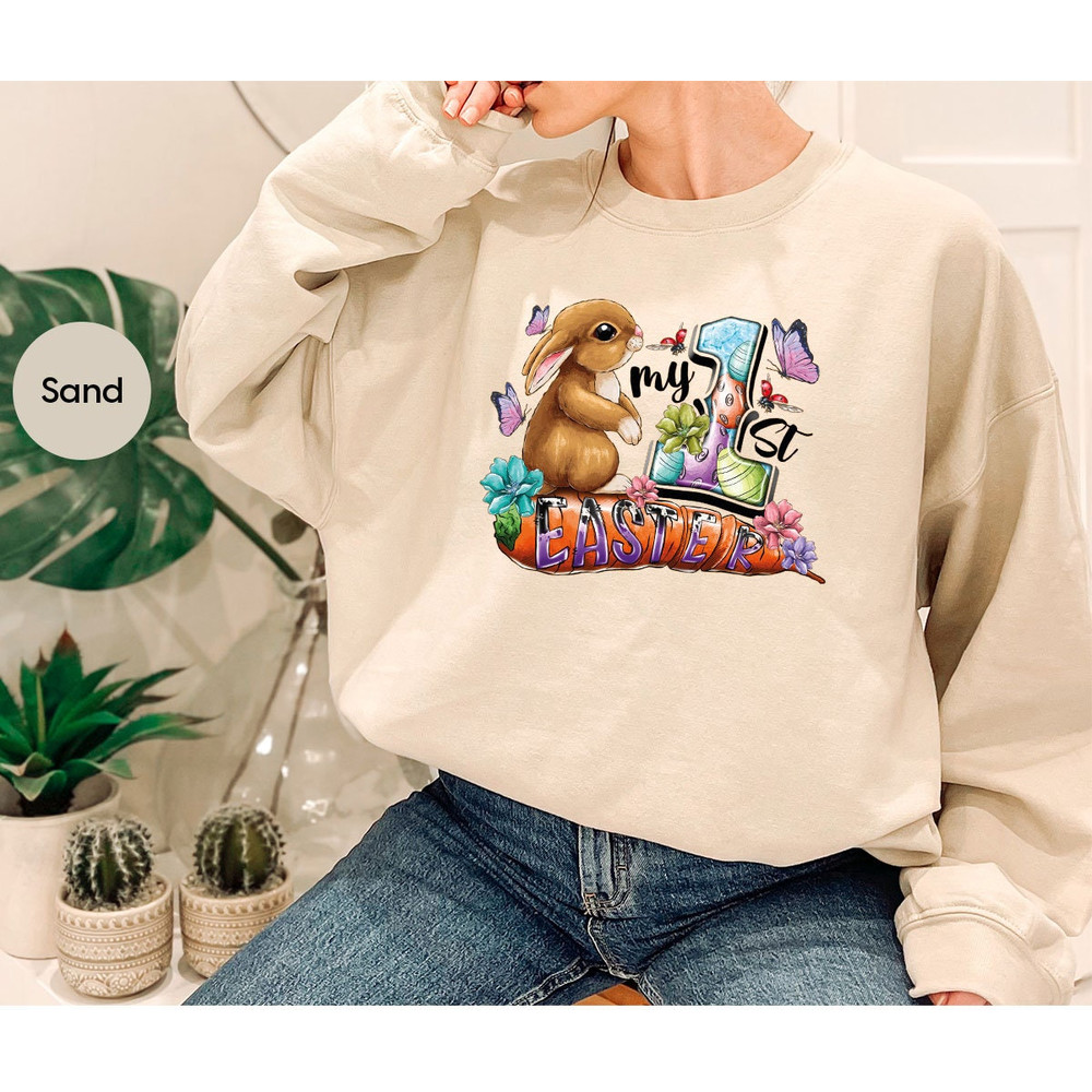 Cute Easter Bunny T-Shirt, Kids Easter Day Shirt, Easter Eggs Crewneck Sweatshirt, Easter Gifts, Graphic Tees, Gifts for Him, Gifts for Her - 7.jpg