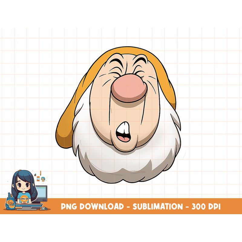 Disney Snow White And The Seven Dwarfs Sneezy Big Face png, sublimation, digital print.jpg