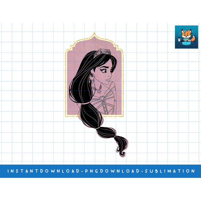 Disney Aladdin Live Action Princess Jasmine Frame T-Shirt png, sublimate, digital print.jpg