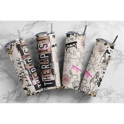 massage therapist 20 oz skinny tumbler sublimation leopard boho wrap design for straight tumbler, png file, digital,