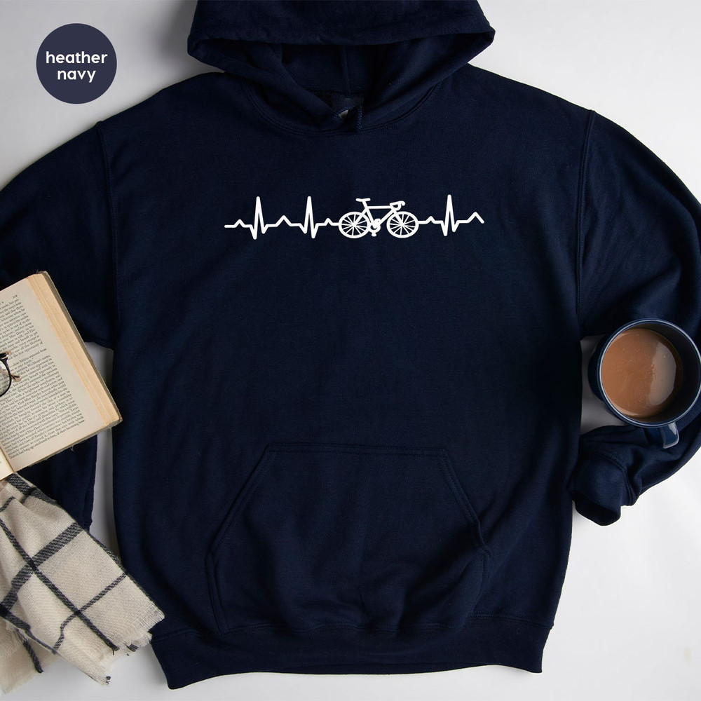 Cycling Sweatshirt, Cyclist Long Sleeve, Pocket Bicycle Hoodie, Biker Shirts, Minimalist Bicycle Sweatshirt, Bicycle Shirt, Biking Hoodie - 5.jpg