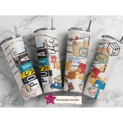postal worker 20 oz skinny tumbler sublimation leopard boho wrap design for straight tumbler, png file, digital, mail ca