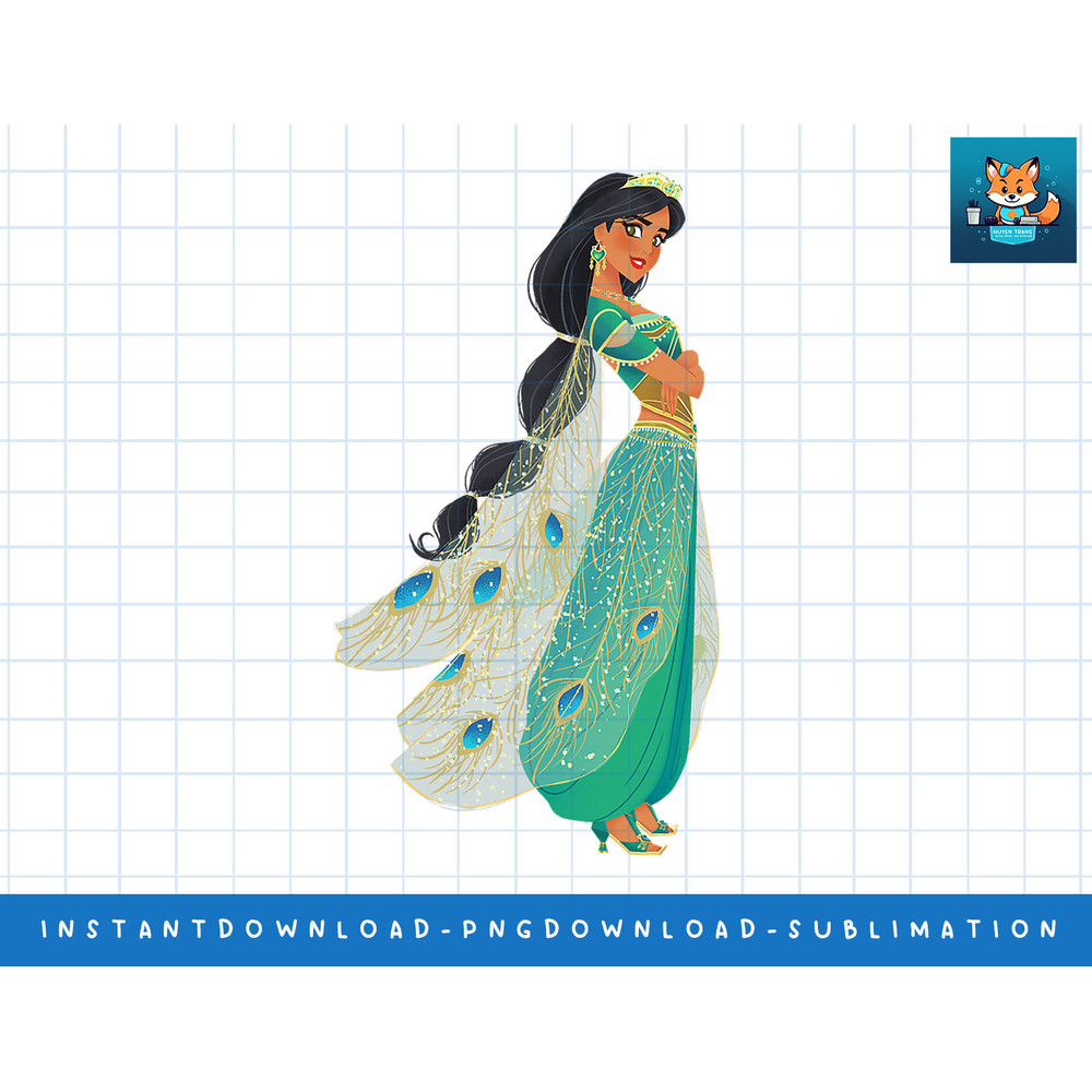 Disney Aladdin Live Action Princess Jasmine in Green T-Shirt png, sublimate, digital print.jpg