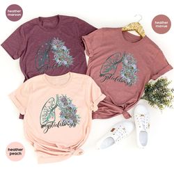 cystic fibrosis awareness month, cystic fibrosis survivor gifts, gift for her, support shirts for women, floral lung gra
