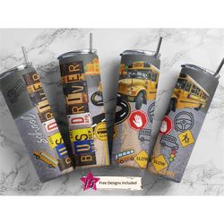 school bus driver 20 oz skinny tumbler sublimation leopard boho wrap design for straight tumbler, png file, digital, rus
