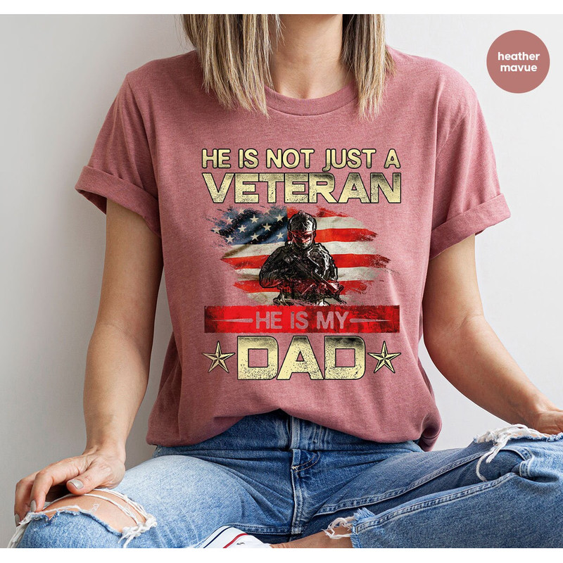 Dad Shirt, Fathers Day Gift, Military Dad Outfit, Fathers Day Shirt, Gift For Veterans Day, Veteran Dad Graphic Tees, American Flag Shirts - 2.jpg