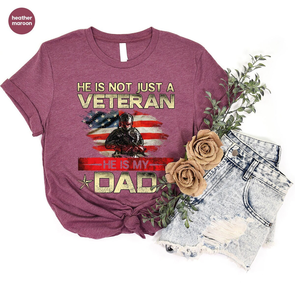 Dad Shirt, Fathers Day Gift, Military Dad Outfit, Fathers Day Shirt, Gift For Veterans Day, Veteran Dad Graphic Tees, American Flag Shirts - 5.jpg