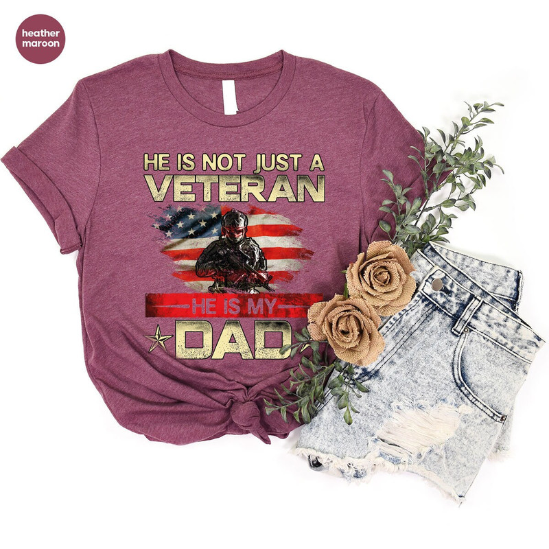 Dad Shirt, Fathers Day Gift, Military Dad Outfit, Fathers Day Shirt, Gift For Veterans Day, Veteran Dad Graphic Tees, American Flag Shirts - 5.jpg