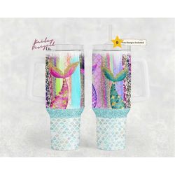 mermaid scales 40oz tumbler wrap - png tumbler design sublimation designs downloads - mermaid tails sublimation tumbler