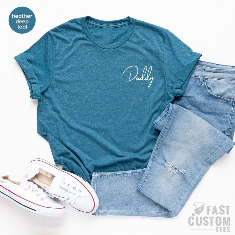 Daddy Shirt, Dad Pocket T-Shirt, Father's Day Shirt, Favorite Dad T-Shirt, Gift for Father, Custom Dad T-Shirt, Minimalist Daddy Shirt - 2.jpg