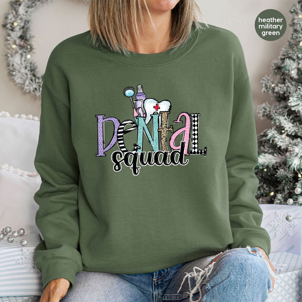 Dental Hoodies and Sweaters, Dental Squad Crewneck Sweatshirts, Dental Assistant Long Sleeve Shirts, Dentist Hooded, Dental Hygienist Gifts - 2.jpg