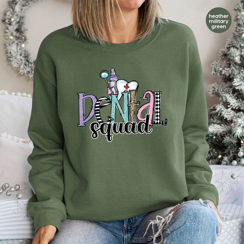 Dental Hoodies and Sweaters, Dental Squad Crewneck Sweatshirts, Dental Assistant Long Sleeve Shirts, Dentist Hooded, Dental Hygienist Gifts - 2.jpg