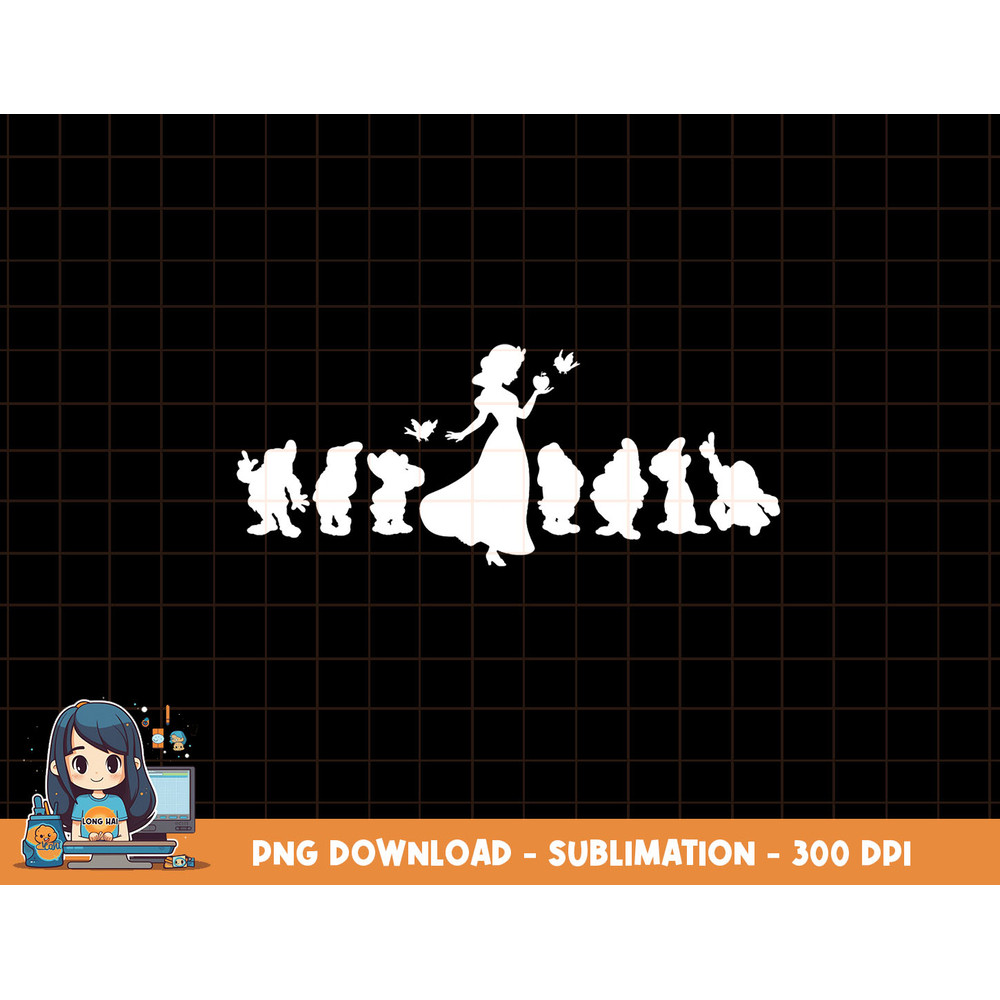 Disney Snow White and The Seven Dwarfs White Silhouette png, sublimation, digital print.jpg
