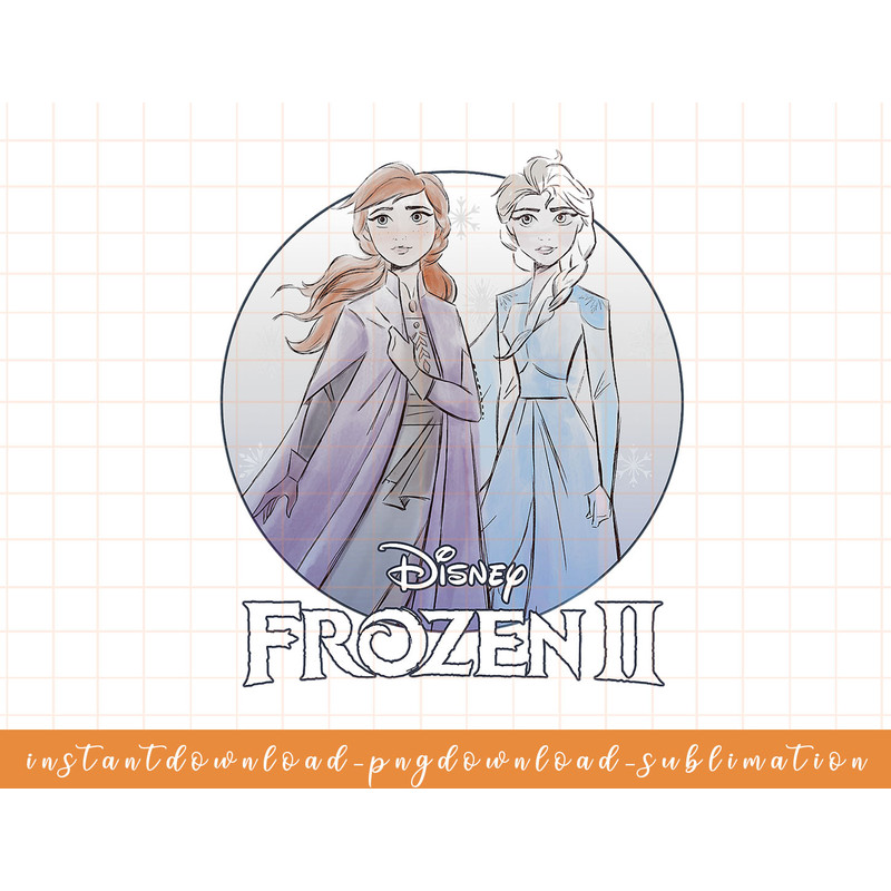 Disney Frozen 2 Anna Elsa Water Color Sketch Logo png, sublimate, digital download.jpg