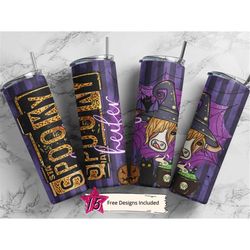 halloween spooky heifer 20 oz skinny tumbler sublimation design, straight template, funny halloween design, boo moo desi