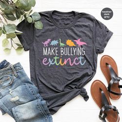 dinosaur shirts, anti bullying tshirt, stop bullying tee, bullying awareness, no to bullying shirt, end bullying t-shirt