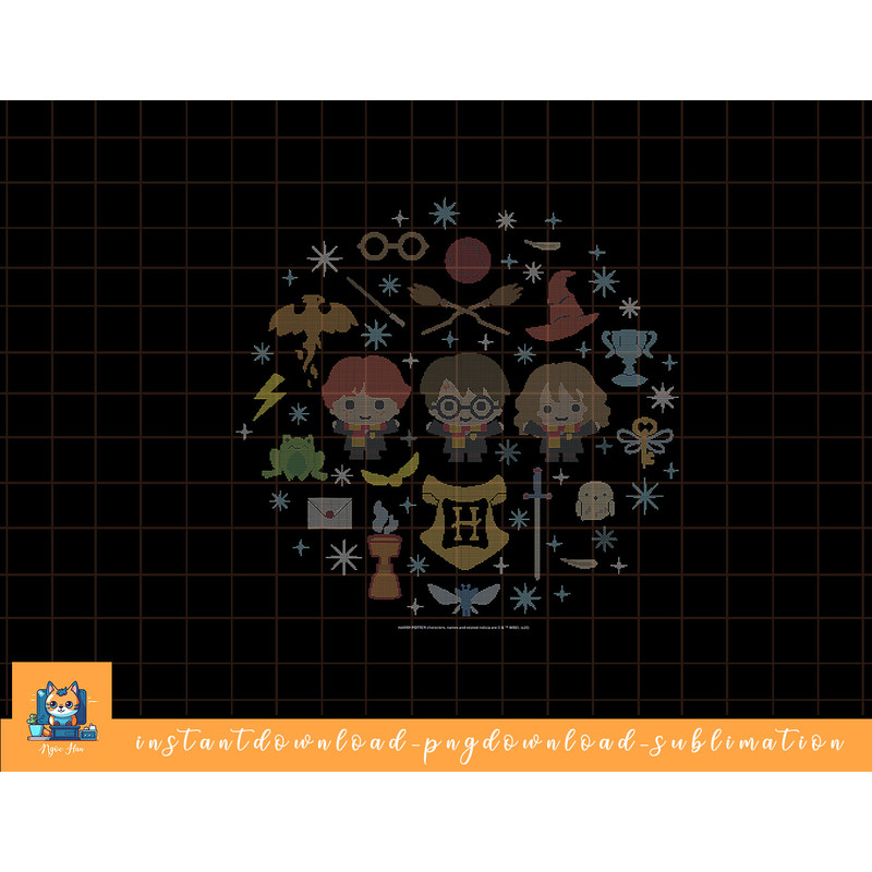 Harry Potter Christmas Group Shot Chibi Ugly Sweater png, sublimate, digital download.jpg