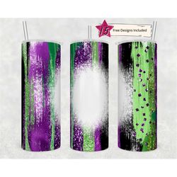 halloween glitter brushstrokes 20 oz skinny tumbler sublimation design, straight template, halloween design, green purpl