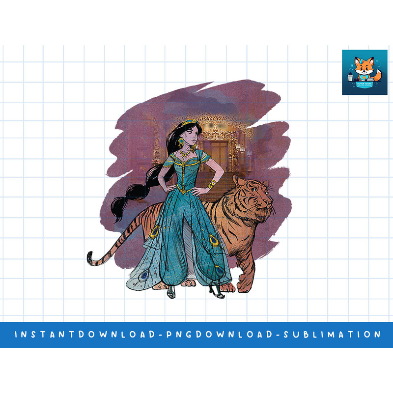 Disney Aladdin Live Action Princess Jasmine Painting T-Shirt png, sublimate, digital print.jpg