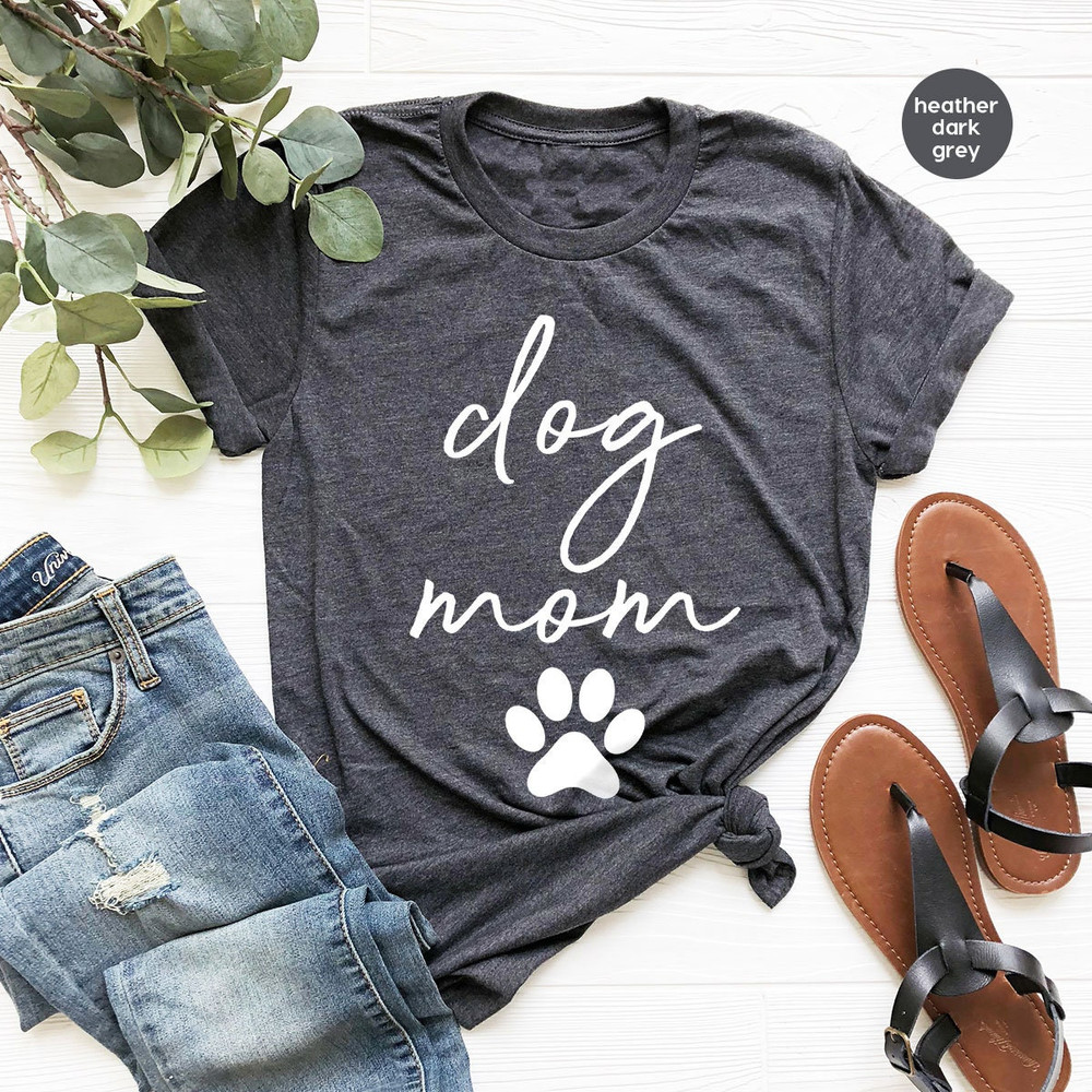 Dog Mom Paw Print Graphic Tees, Cute Paw Shirts for Dog Mom, Dog Paw Shirts for Women, Gifts for Dog Mom, Dog Mom Cotton Crewneck Sweatshirt - 2.jpg