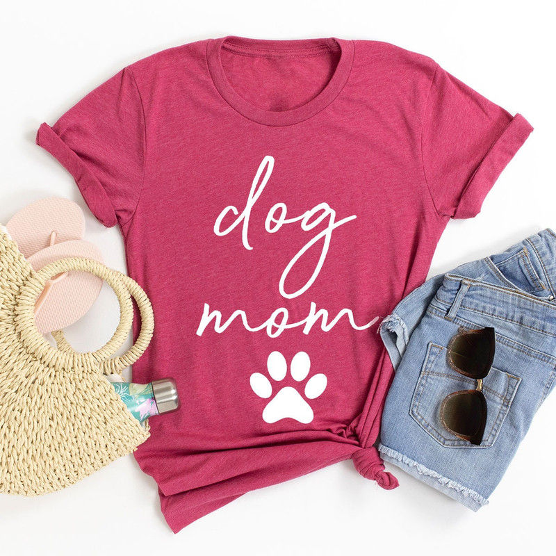 Dog Mom Paw Print Graphic Tees, Cute Paw Shirts for Dog Mom, Dog Paw Shirts for Women, Gifts for Dog Mom, Dog Mom Cotton Crewneck Sweatshirt - 3.jpg