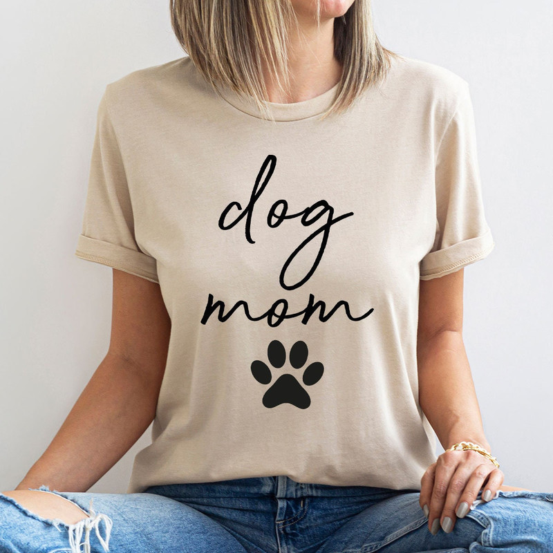 Dog Mom Paw Print Graphic Tees, Cute Paw Shirts for Dog Mom, Dog Paw Shirts for Women, Gifts for Dog Mom, Dog Mom Cotton Crewneck Sweatshirt - 4.jpg