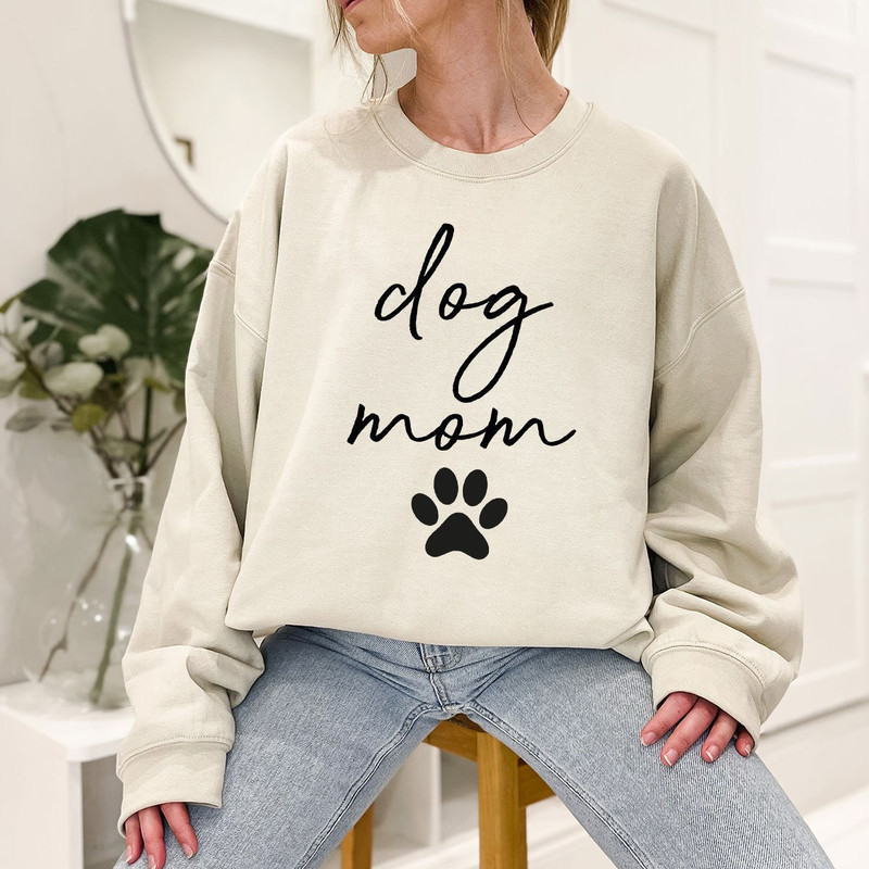 Dog Mom Paw Print Graphic Tees, Cute Paw Shirts for Dog Mom, Dog Paw Shirts for Women, Gifts for Dog Mom, Dog Mom Cotton Crewneck Sweatshirt - 7.jpg