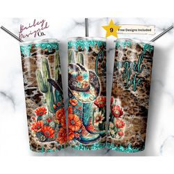 cowgirl life 20 oz skinny tumbler sublimation design digital download png instant digital only,  western country rustic