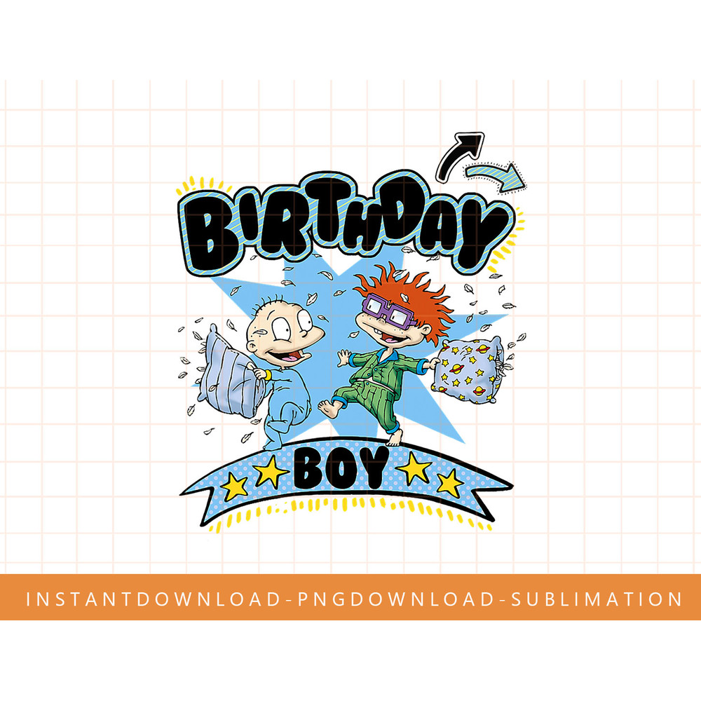 Rugrats Birthday Chuckie Tommy Birthday Boy Pillow Fight png, sublimate, digital print.jpg