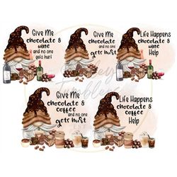 life happens coffee and chocolate and wine help png bundle | sublimation design set | digital download file only wine c