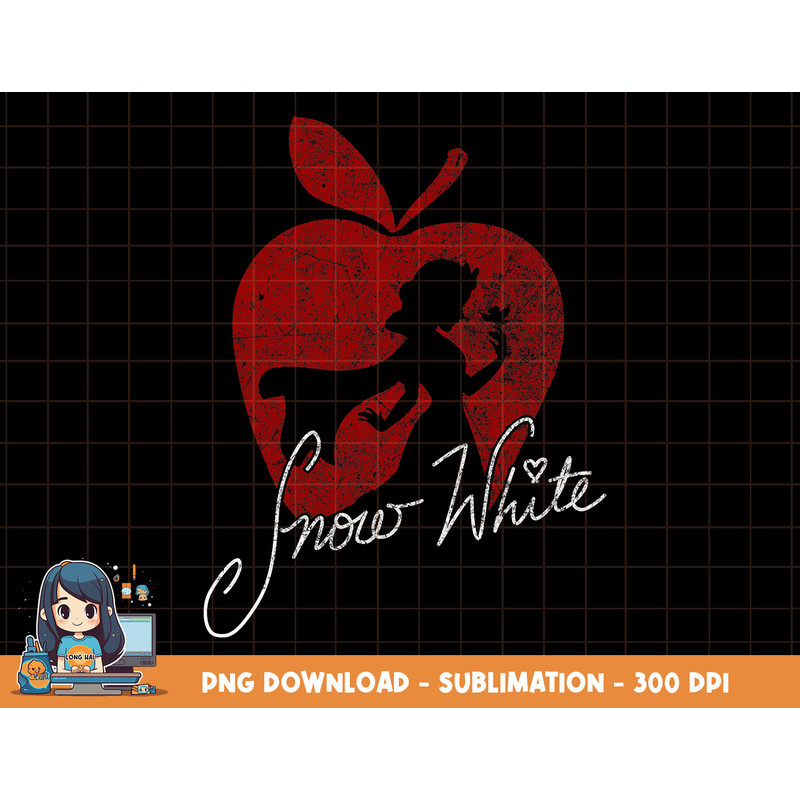Disney Snow White Apple Silhouette Graphic T-Shirt png, sublimation, digital print.jpg