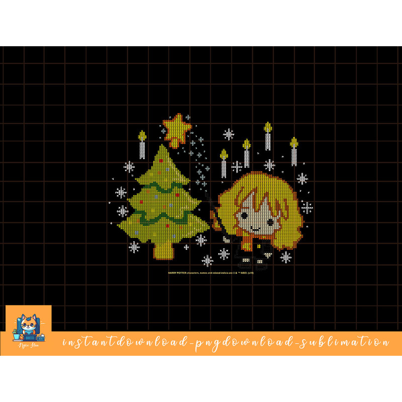 Harry Potter Christmas Hermione Cross Stitch png, sublimate, digital download.jpg