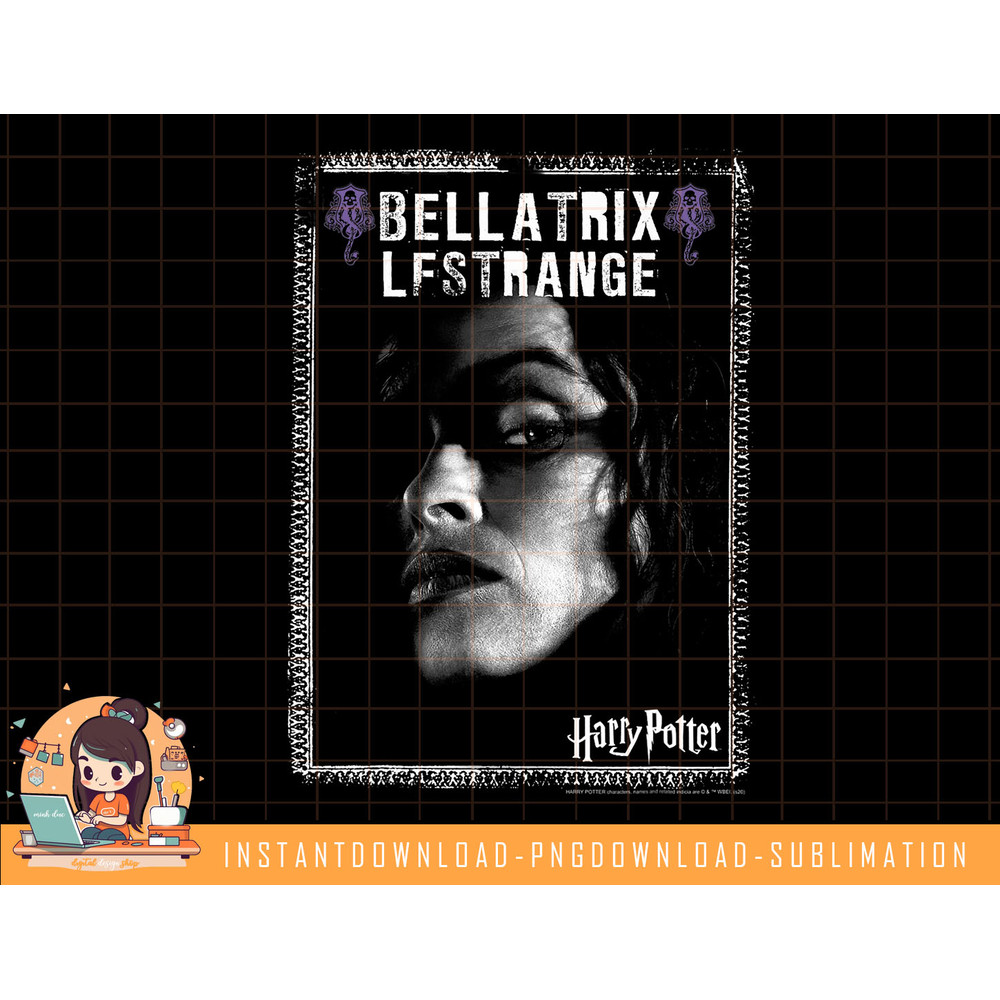 Harry Potter Bellatrix Lestrange Dark Portrait png, sublimate, digital download.jpg
