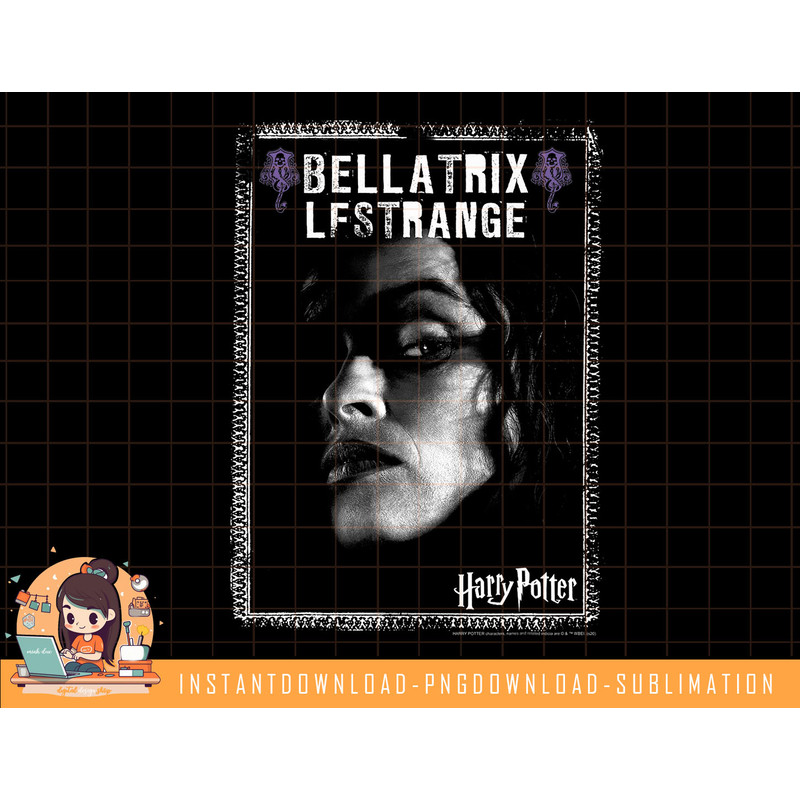 Harry Potter Bellatrix Lestrange Dark Portrait png, sublimate, digital download.jpg